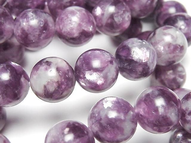 Lepidolite Silica AAA Round 12.5mm 1strand beads (Bracelet)