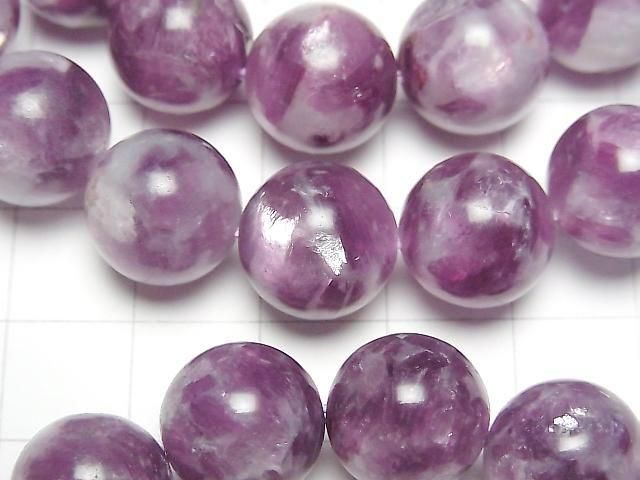 Lepidolite Silica AAA Round 12.5mm 1strand beads (Bracelet)