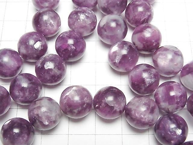 Lepidolite Silica AAA Round 12.5mm 1strand beads (Bracelet)