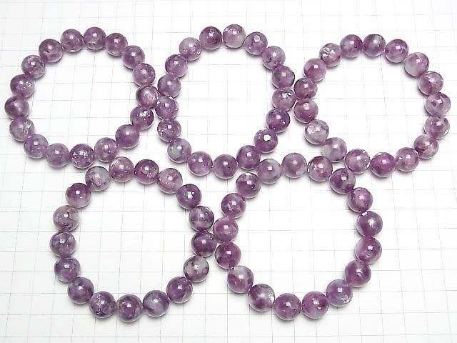 Lepidolite Silica AAA Round 12.5mm 1strand beads (Bracelet)