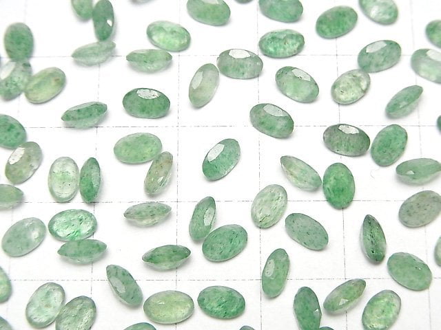 [Video] Green Aventurine AAA- Loose stone Oval Faceted 6x4mm 10pcs