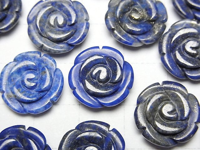 [Video] Lapislazuli AA Rose 15mm [Half Drilled Hole] 2pcs