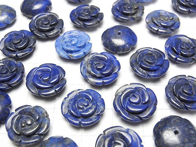 [Video] Lapislazuli AA Rose 15mm [Half Drilled Hole] 2pcs