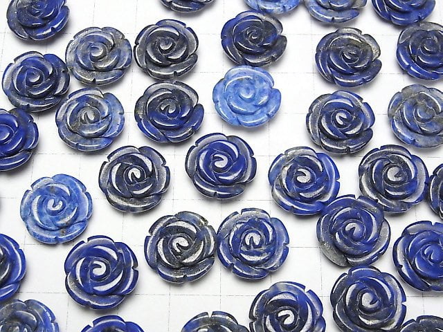 [Video] Lapislazuli AA Rose 15mm [Half Drilled Hole] 2pcs