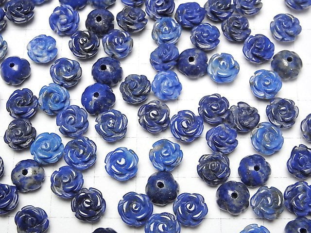 [Video] Lapislazuli AA Rose 8mm [Half Drilled Hole] 4pcs