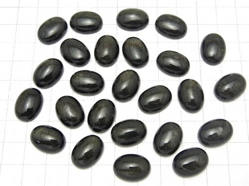 Golden Obsidian AAA Oval Cabochon 16x12mm 3pcs