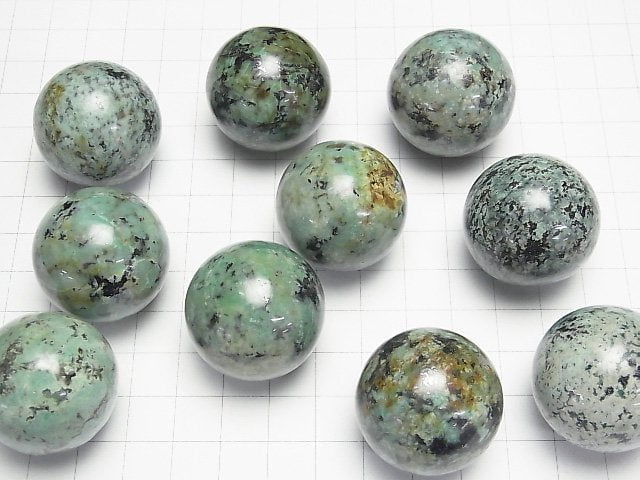 [Video]African Turquoise Sphere ,Round 30mm 1pc