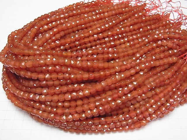 [Video]High Quality! Carnelian AAA Cube Shape 6x6x6mm half or 1strand beads (aprx.15inch/37cm)
