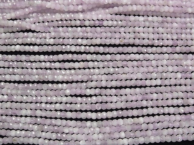 [Video]High Quality! Kunzite AA Faceted Button Rondelle 3x3x2mm 1strand beads (aprx.15inch/37cm)
