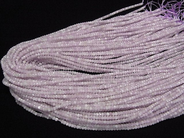 [Video]High Quality! Kunzite AA Faceted Button Roundel 3x3x2mm 1strand beads (aprx.15inch/37cm)