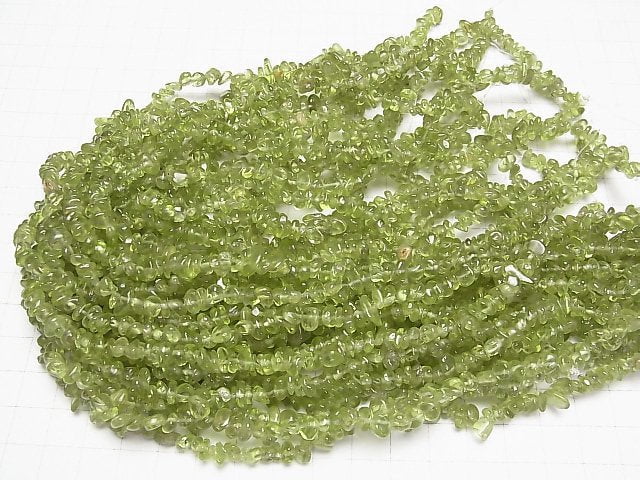 [Video]Peridot AA++ Chips (Small Nugget) 1strand beads (aprx.15inch/36cm)