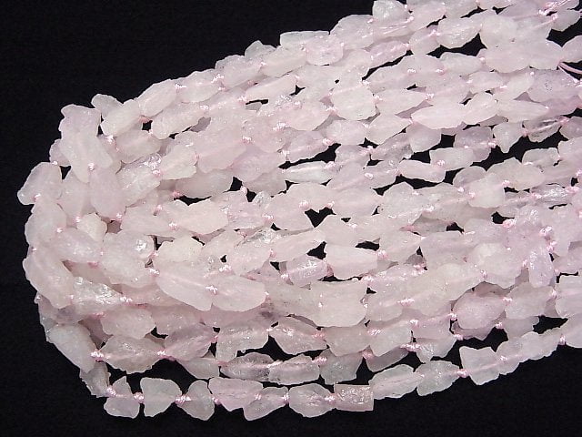 [Video]Morganite AA Roughlock Nugget 1strand beads (aprx.15inch/38cm)