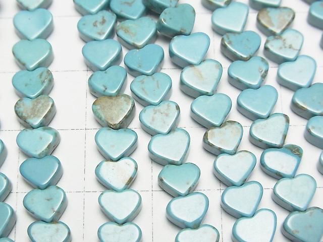 [Video] Magnesite Turquoise Vertical Hole Heart 5x6.5x3mm 1-strand beads (approx. 15inch/38cm)
