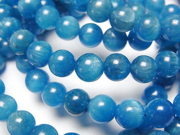 [Video] Madagascar Blue Apatite AA++ Round 6mm Bracelet