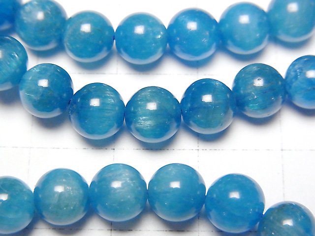 [Video] Madagascar Blue Apatite Cat's Eye AA++ Round 6mm Bracelet