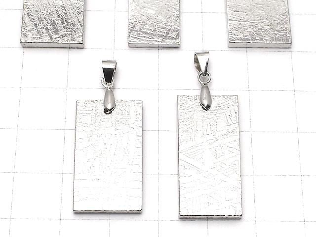 [Video] Meteorite (Altai meteorite) Pendant Rectangle Both Side Finish 21-29x12-15mm 1pc
