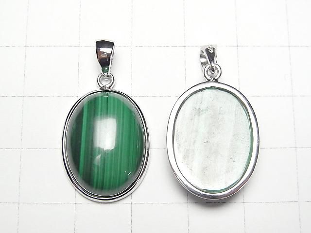 [Video] Malachite AAA Oval Pendant 20x16mm Silver925 1pc