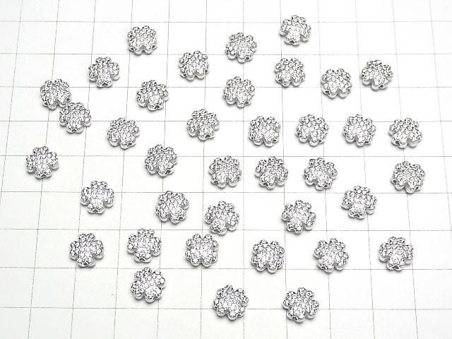 Silver 925 Clover Motif (with CZ) 8x8x4mm 1pc