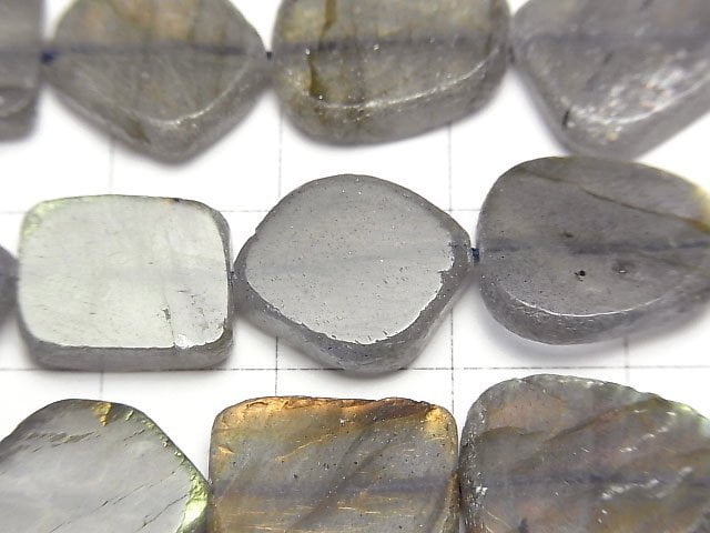 [Video]Labradorite AA++ Slice Nugget 1strand beads (aprx.7inch/18cm)