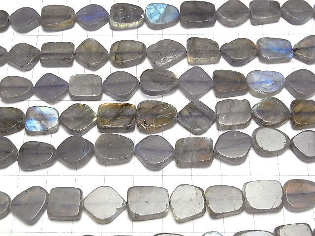 [Video]Labradorite AA++ Slice Nugget 1strand beads (aprx.7inch/18cm)