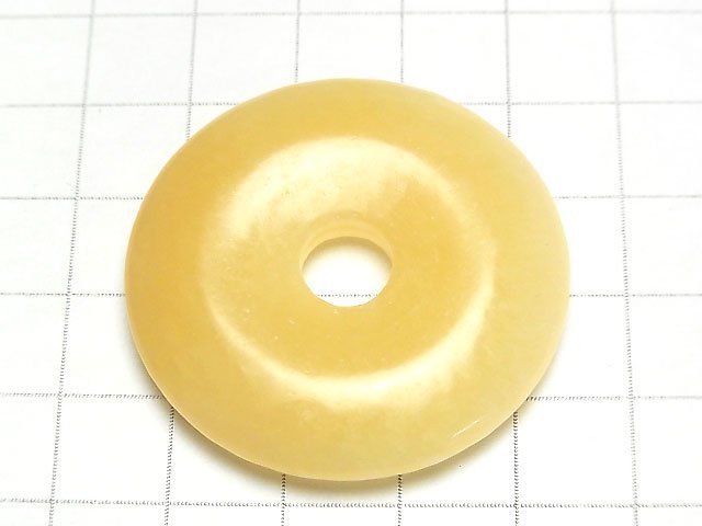 [Video] Yellow Calcite Coin (Donut) 40x40mm 1pc