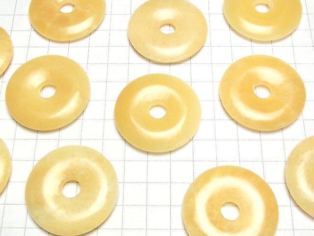 [Video] Yellow Calcite Coin (Donut) 40x40mm 1pc