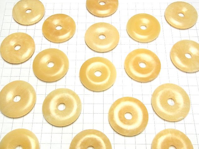 [Video] Yellow Calcite Coin (Donut) 40x40mm 1pc