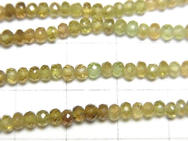 [Video]High Quality Sphene AAA- Faceted Button Roundel half or 1strand beads (aprx.15inch/38cm)