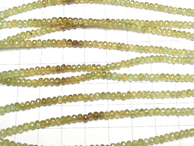 [Video]High Quality Sphene AAA- Faceted Button Roundel half or 1strand beads (aprx.15inch/38cm)