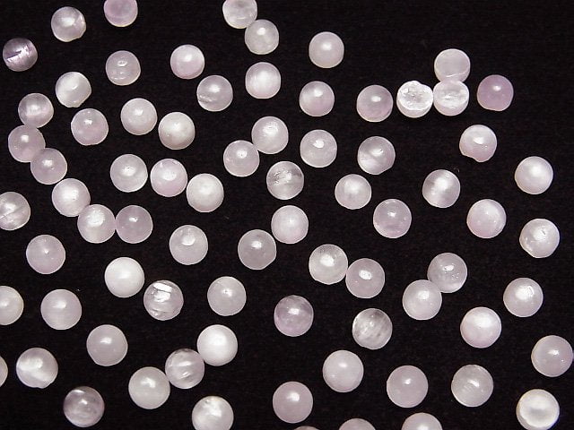 [Video]Nigeria Kunzite AA++ Round Cabochon 4x4mm 3pcs