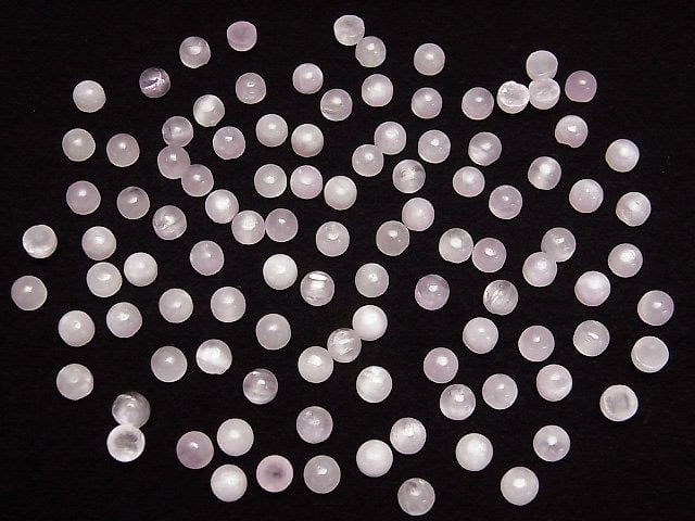 [Video]Nigeria Kunzite AA++ Round Cabochon 4x4mm 3pcs