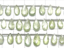 [Video] MicroCut High Quality Green Kyanite AAA- Pear shape Faceted Briolette 1strand (8pcs )