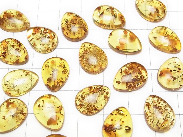 [Video] Baltic Amber Pear shape Cabochon 16x12mm 1pc
