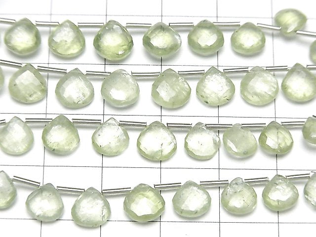 [Video] MicroCut High Quality Green Kyanite AAA- Chestnut Faceted Briolette 1strand (8pcs)