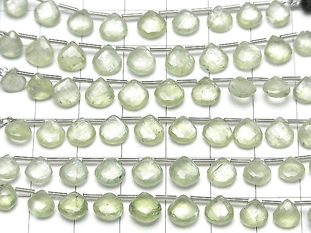 [Video] MicroCut High Quality Green Kyanite AAA- Chestnut Faceted Briolette 1strand (8pcs)