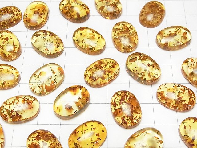 [Video] Baltic Amber Oval Cabochon 18x13mm 1pc