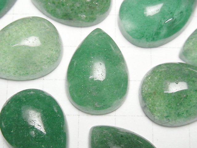 [Video] Green Aventurine Pear shape Cabochon 25x18mm 1pc