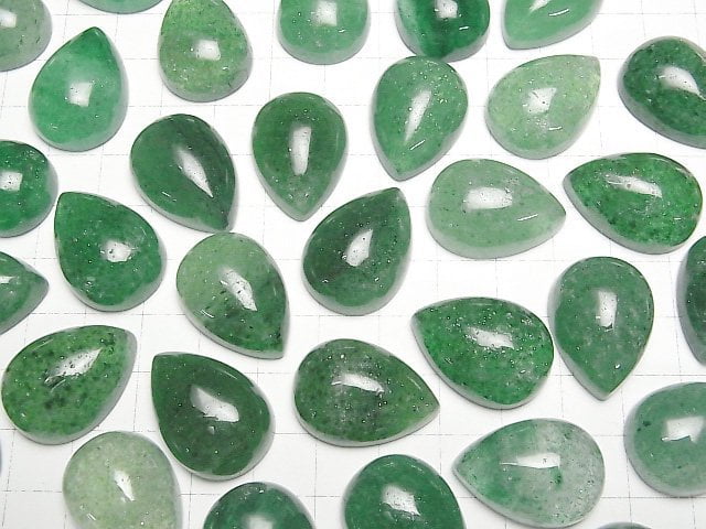 [Video] Green Aventurine Pear shape Cabochon 25x18mm 1pc