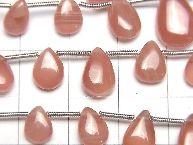 [Video] Peru Rhodochrosite AA++ Pear shape (Smooth) 1strand beads (aprx.7inch/18cm)