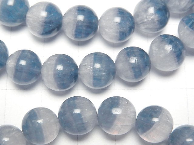 [Video] Bi-color Fluorite AAA- Round 10mm [Blue x Clear] Bracelet