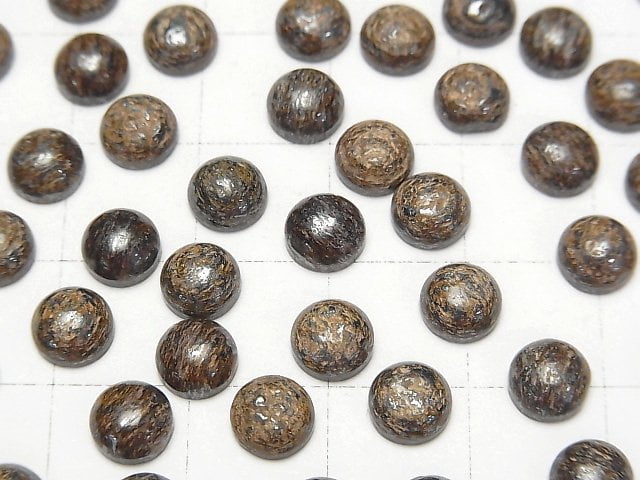 [Video] Bronzite Round Cabochon 6x6mm 5pcs