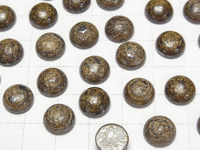 [Video] Bronzite Round Cabochon 10x10mm 3pcs