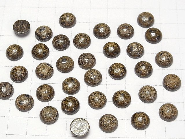 [Video] Bronzite Round Cabochon 10x10mm 3pcs