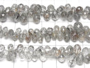 [Video]High Quality Tourmaline Quartz AA++ Drop Faceted Briolette 1strand beads (aprx.7inch/18cm)