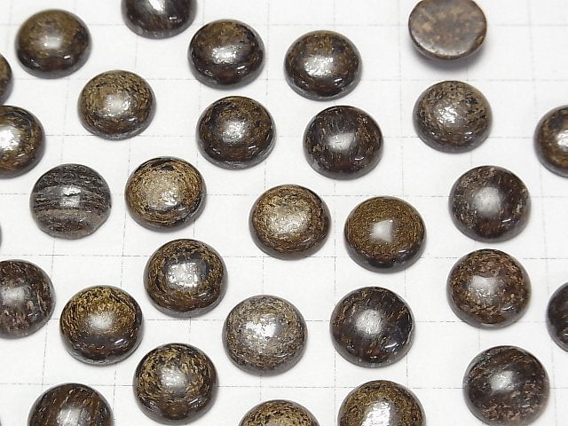 [Video] Bronzite Round Cabochon 12x12mm 2pcs