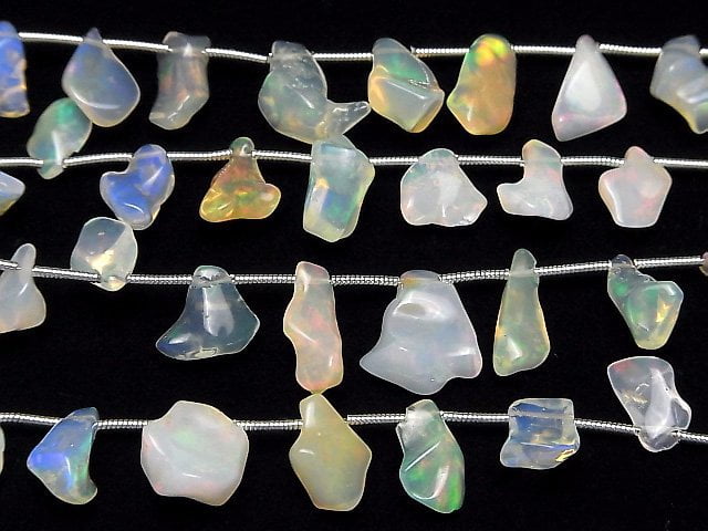 [Video] Ethiopian Opal AAA- Rough Nugget 1strand beads (aprx.6inch/16cm)