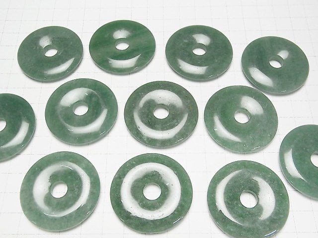 [Video] Green Aventurine Coin (Donut) 40x40mm 1pc