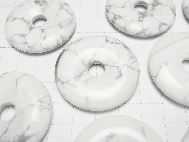 [Video] Howlite Magnesite Coin (Donut) 40x40mm 1pc