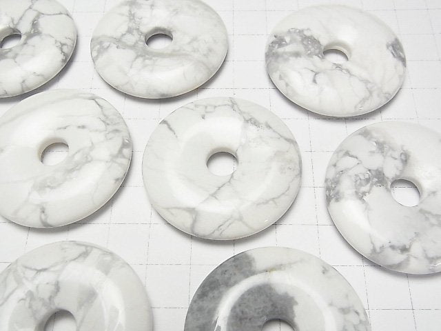 [Video] Howlite Magnesite Coin (Donut) 40x40mm 1pc