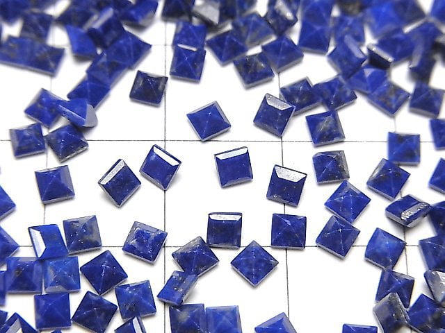 [Video]Lapislazuli AA++ Loose stone Square Faceted 3x3mm 10pcs